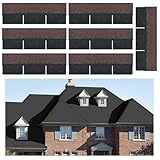 Maasechs Asphalt-Dachschindeln, doppellagig, 3 Fächer, Dachschindeln, Ziegel, erleichtert die Dachreparatur für Zuhause, Outdoor, Lagerschuppen, Dach, Garage, Dach, Haustierhaus, Schwarz, 7 Stück