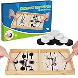 Donluhu Sling Puck Spiel, Tisch Hockey Spielzeug, Hockey Brettspiel, Fast Sling Puck Spiel, Portable Schachbrett Set-Passendes Geschenk, Eltern-Kind Interaktion Spielzeug für Kinder & Familie