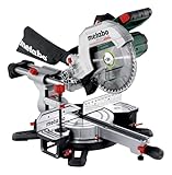 metabo Akku-Kappsäge KGS 18 LTX BL 254-18 V, 254 mm Sägeblatt, 4000 U/min, 53 m/s Schnittgeschwindigkeit - Brushless Motor, präzise Schnittlinie, Zugfunktion - Inkl. Akkupack 4.0 Ah und Ladegerät
