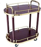 2-stöckiger Servierwagen für Hotels & Restaurants, mobiler Teewagen mit Rollen, leicht zu bewegender Rollwagen, perfekt für Küche & Business