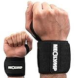 NEOLYMP 2er Set Handgelenk Bandagen für Kraftsport - Unisex Wrist Wrap als Gym Zubehör, Handgelenkbandage für Fitness, Handgelenkbandage, Handgelenkstütze, Powerarmbänder (Hand Bandage schwarz)