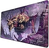 MTG Playmat, Game Play Mat for MTG TCG 24 x 14 Inch Trading Card Inked Game Playmats with Storage Bag Smooth Rubber Surface Battle Game