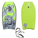 iBOARD Bodyboard 41 inch, Grünes, Leichtes Bodyboard mit EPS-Bezug, Premium-Leine und Handschlaufe, Surfen für Kinder und Erwachsene