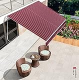 Elektrisch/manuell einziehbare Markise für den Außenbereich – Sonnenschutz für die Terrasse, wasserabweisendes Polyester, einfache Installation, 39 Größen erhältlich, Dunkelrot, 2,0 x 1,52 m