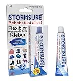 Stormsure Flexible Repair Adhesive (German Language): 15g Clear Glue - PVC Repair, Watersports, Tent, Boots