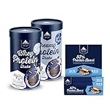 Multipower Cookies & Cream Proteinpulver Bundle – 2x 420g Whey & Mehrkomponenten Protein (840g) + 20x 53% Proteinriegel – 21–33g Eiweiß pro Shake