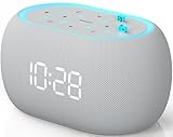 ANJANK Digitaler Radiowecker mit Bluetooth Lautsprecher, 10W Hi-Fi Dual-Lautsprecher, 7-Farbiges Nachtlicht, Wecker mit 8 Wecktönen, 0-100% Display-Dimmer, Wecker für Schlafzimmer und Nachttisch