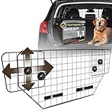 Fellgefährten Hundegitter Auto Kofferraum - Universell passendes Trenngitter Hund - flexibel einstellbar in Breite und Höhe - zur Befestigung an den Kopfstützen - stabil & sicher