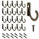 PERFETSELL 60 Stück Wandhaken Vintage Haken Antik Schlüsselhaken Bronze Einzelhaken mit Schrauben Kleine Garderobenhaken zum Schrauben für Schüssel Schmuck Taschen Handtücher Bad Küche