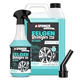 SPRINGER RX5000 - Felgenreiniger 5L + 1L - Felgenspray pH-hautneutral - Säurefrei & materialschonend - Gut haftende Gel Formel - Mit Wirkindikator - Optimale Felgenpflege aller Felgen