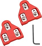 JT 2 Stück Fahrrad Pedalplatten Cleats Bike Pedal Cleats Bike Fahrrad Schuhplatten für Indoor Cycling und Road Bicycle Robust Aussehende Stollen für Klickloses Spinnen Fahrradpedale - Rot