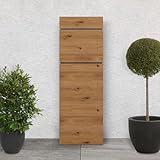 ML-Design Standbriefkasten freistehend, Braun-Holzoptik, aus rostfreiem Stahl, 39,5x14,1x115 cm, Abschließbar 2 Schlüssel, witterungsbeständig, modern, Briefkasten Postkasten Postbox, zum Aufschrauben