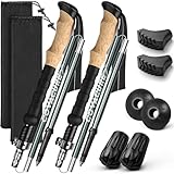 COVACURE Wanderstöcke Walking Stöcke Nordic Walking Stöcke - 110-130 cm Faltbar, Verstellbar, Teleskop, Leicht, mit Gummipuffer für Damen und Herren (2024Upgrade-Modell)