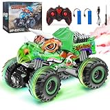 MOJINO Ferngesteuertes Auto, Monster RC Auto Truck für Kinder Jungen Alter von 6 7 8 9 10 Jahren, Dinosaurier Spielzeug, Geschenk für Jungen Mädchen 1:16 All Terrain RC Drift Auto, Grün