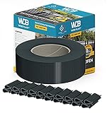 WDB Basic Line PVC Sichtschutzstreifen für Doppelstabmatten - Sichtschutz für Gartenzaun Doppelstabmattenzaun - 47,5 mm × 35 m + 20 Stück Befestigungsclips Klemmschienen Anthrazit