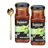 Edelstahl-Löffel, 13,5 cm, Gold und Sharwoods Chutney Major Grey, 354 ml, 2 Stück