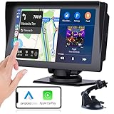 Wireless Apple CarPlay & Android Auto, 7' HD Touchscreen Car Play Autoradio mit GPS Nachrüsten Car Radio, Armaturenbrett-Einbau-Videogeräte Android Kabellos Car Stereo, Internet via Bluetooth