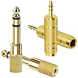 Mepsies Klinke Adapter 4 Stück 6,35mm auf 3,5mm Stereo Audio Aux Kopfhörer Adapter für Aux-Kabel Verstärker Kopfhörer (6,35mm Stecker auf 3,5mm Buchse 2X, 3,5mm Stecker auf 6,35mm Buchse 2X)