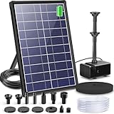 Biling 8W Solar Springbrunnen für außen mit 3600 mAh Batterie Solar Teichpumpe mit Filter Solar Brunnenpumpen mit Akku, Solar Wasserpumpe Schwimmende Fontäne für brunnen draussen miniteich