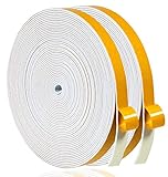 Dichtungsband Selbstklebend für Türen Fensterdichtung 6mm(B) x 1.5mm(D)/20m(L) Schaumstoff Klebeband Gummidichtung Gegen Kalte Zugluft/Anti-Kollision/Schalldichter/Wasserdichter/Staubdicht Weiß