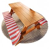 FRIEDO - Kindersitzgruppe inkl. Polsterauflage - Gepürfte Kinder Gartenmöbel - Sitzgruppe Kinder Outdoor perfekt für den Garten oder als Picknicktisch - Kindersitzgarnitur aus Holz