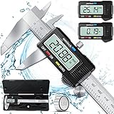 KESSER® Digital Messschieber Edelstahl 150mm LCD Display Inkl. Aufbewahrungsbox Ersatzbatterie Schieblehre Messlehre für Innen-, Außen feinste Abstände und Durchmesser IP54 Spritzwasserdicht
