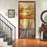 workid 3D Türtapete Türfolie selbstklebend TürPoster PVC Türaufkleber Fototapeten Schilf 77x200 cm