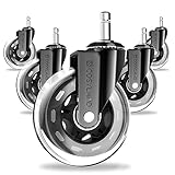 COSYLAND Rollen für Bürostühle 5pcs -11mm x 22 mm Bürostuhl Rollen - Gummirollen für Bürostuhl - Sehr Leise Hartbodenrollen - Passend für 99% Bürostuhlrollen