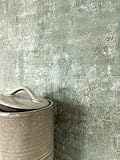 Newroom Tapete Grün Vliestapete Putz - Betonoptik Modern Gold Beton Metallic Betonwand Industrial Putzoptik Glanztapete inkl. Tapezier-Ratgeber