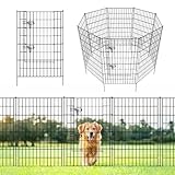 ARIFARO Dekorative Gartenzaun 5 Panels Gesamtlänge 3,5m (101cm H x 71cm B) Keine Graben Tier Barriere Fechten mit 4 Paneelen + 1 Tor, Haustier Zaun Metall Panel Grenze für Kaninchen, Hof, Patio