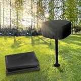 Grillabdeckung für rechteckige Tischgrills, wasserdichtes Oxford-Gewebe mit PVC-Beschichtung, Allwetterschutz für Park-Stil Grillabdeckungen, windbeständig mit verstellbar (420D45*45*28cm)