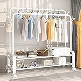 Robuster Metallgarderobenständer mit 4 seitlichen Haken zur Aufbewahrung von Boxen, Schuhen, Mänteln, Kleidung und Taschen, Innenbereich, Schlafzimmer, Organizer (160 x 157 x 140 cm)
