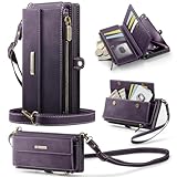 Schutzhülle für Samsung Galaxy S25 Ultra, mattes Leder, mit Reißverschluss, abnehmbarer Handschlaufe und Schultergurt