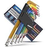 STONE REEF Innensechskantschlüssel Set 13tlg. [inkl. Kugelkopf] - 1,27-10mm Sechskant Multicolour Satz, Sechskantschlüssel Set für Handwerker, Winkelschlüsselsatz