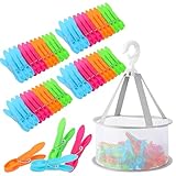 AKONE 48 Stück Wäscheklammern with Wäscheklammern Korb