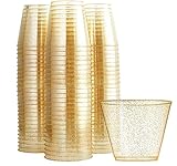 PIQIUQIU 25 Glitter plastikbecher 9oz/270ml durchsichtigen Kunststoff tumblers brautbecher eleganter Partei Cups Wiederverwendbar recycelbar