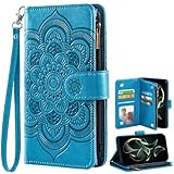 Asuwish Handyhülle für Samsung Galaxy S5/S5 Neo Hülle mit Kartenfach Klappbar Leder Geldbörse Ständer S 5 S5Neo SM-G900F S5Hülle Handy Hüllen Schutzhülle Handyhüllen Cover Slim Wallet Phone Case Blau