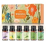 Reines ätherisches Öl-Set – Top 6 Aromatherapie-Öle-Set, ätherische Öle für Diffusoren für Zuhause – Pfefferminze, Lavendel, Eukalyptus, Zitronengras, Rosmarin, Zitrone – 10 ml x 6