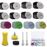 Annickee 205 Stück Schleifscheiben 25mm Klett, Nasse Trockene Runde Schleifpapier Set(Körnung 60-10000), Schleifpad mit Sandpapier Schleifwerkzeug, 1/8 Zoll Schaft, für Metall Holz Glas Auto Polieren