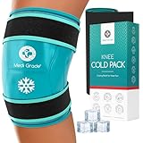 Medi Grade Kühlmanschette Knie – Wiederverwendbarerer Kühlakku Gel für Verletzungen und nach Operationen – Knie Kühlbandage mit doppeltem Gewebe – für Beinverletzungen und Knieschmerzen