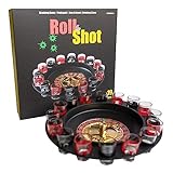 Amscan - Trinkspiel Drinking Roulette inklusive 16 Gläsern, 2 Bällen, Glücksspiel, Saufspiele, Partyspiel