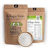Kollagen Pulver 1 kg | Collagen Hydrolysat ohne Zusätze | geschmacksneutral | Eiweiß Pulver | Peptide Typ 1,2,3 Eiweiss 1000 g