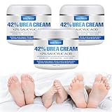 42% Urea Creme mit 2% Salicylsäure, Urea-Fuß, Fußcreme, Hornhaut und Abgestorbene Haut für Füße, Spendet Feuchtigkeit, Repariert Trockene, Rissige, Raue Haut an Fersen, Effektive Urea Fußcreme (3)