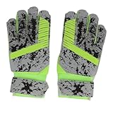 Alomejor Fußball-Torwarthandschuhe, Abriebfeste Fingerschutzhandschuhe mit Starkem Griff, Fluoreszierende Grüne Fußballhandschuhe für das Training (Größe 9)