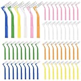 AOOSA 60 Stück Interdentalbürsten, 6 Größen L-Förmige Zahnzwischenraumbürsten mit Rutschfestem Griff, Interdentalbürsten Bunt für Zahnreinigung Zwischenräume Mundreinigung Zahnspangen