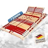 Coemo 2er Set Lattenrost Ruby K 100 x 200 cm 7-Zonen 28 Leisten Kopfteil und Härtegrad verstellbar für Doppelbetten - für alle Matratzenarten | Schlaftypen
