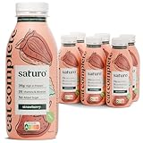 Saturo Astronautennahrung Strawberry | Trinkmahlzeit | 36 g Protein, zuckerfrei, 400 kcal | Trinknahrung Mit Wertvollen Nährstoffen | 6 x 400 ml