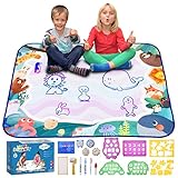 bemece Wasser Doodle Matte, Aqua Magic Doodle Malmatte Mit Wasserstift, Malereigeschenke für Jungen und Mädchen ab 2-7 Jahr (100*80cm)