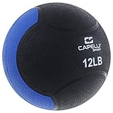 Capelli Sport Medizinball, gewichteter Gymnastikball für Kraft- und Cardio-Training, Schwarz/Blau, 5,4 kg