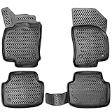 Design 3D Gummimatten Set für VW Golf 6 Baujahr 2008-2014 | Extra hoher 5cm Rand